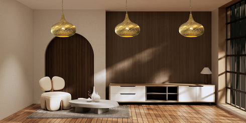 Handmade Moroccan Brass Chandelier Lighting - Elegant Ceiling Lamp (PL 1017)